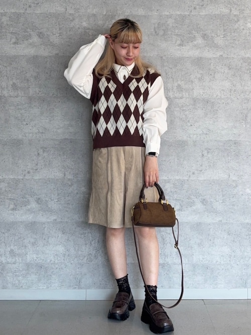 Heal Creek アーガイルベスト　48 Ｌ グレー　黒　新品　27500円 グレーアーガイルベスト – Girls Crush