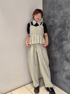 「ツイード」｜NICOLE CLUB staffさん（レディース・156cm）の秋コーディネート