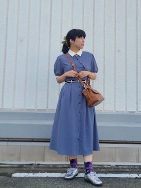 「ワンピース×スニーカー」｜NICOLE CLUB staffさん（レディース・157cm）の夏コーディネート