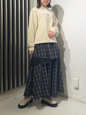 「179/WG（イチナナキュウダブルジー）のアイテム」を使った、NICOLE CLUB staffさん（レディース・156cm）の春コーディネート