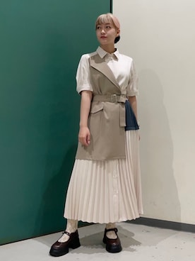 「ジレ」｜NICOLE CLUB staffさん（レディース・150cm）の夏コーディネート