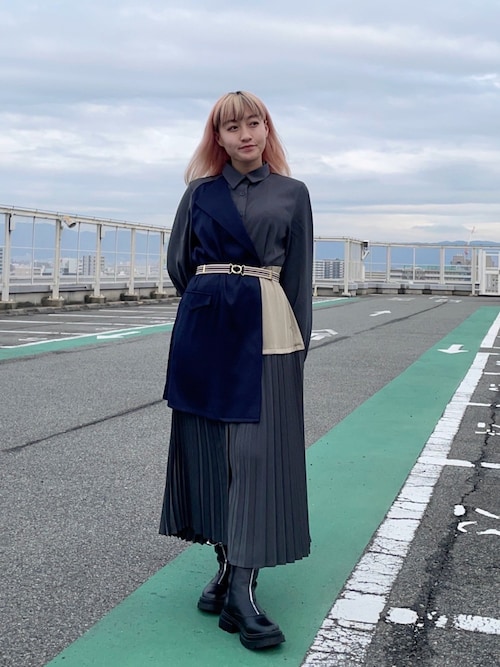 Amazon.co.jp: ADELA GARDENシャツワンピース 春 秋 ワンピース