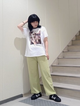 「DISCUS（ディスカス）のアイテム」を使った、NICOLE CLUB staffさん（レディース・157cm）の夏コーディネート