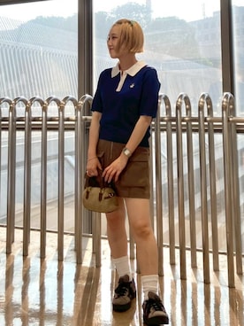 「アイテム（ポロシャツ）」を使った、NICOLE CLUB staffさん（レディース・150cm）の夏コーディネート