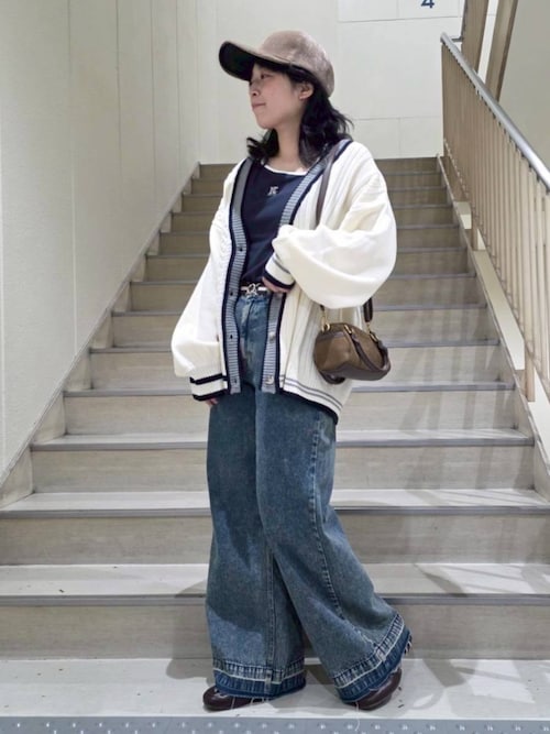 ケーブル編みチルデンカーディガン（カーディガン/ボレロ