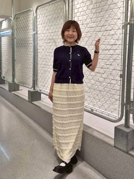「ネイビー×ホワイト」｜NICOLE CLUB staffさん（レディース・156cm）の夏コーディネート