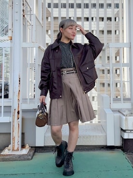 「アイテム（ベルト）」を使った、NICOLE CLUB staffさん（レディース・150cm）の秋コーディネート