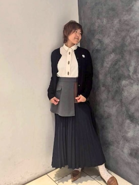 「ブラウスコーデ」｜「アイテム（アクセサリー）」を使った、NICOLE CLUB staffさん（レディース・156cm）の秋コーディネート