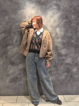 「アイテム（その他アウター）」を使った、NICOLE CLUB staffさん（レディース・156cm）の秋コーディネート