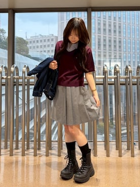 「半袖ニット」｜NICOLE CLUB staffさん（レディース・152cm）の春コーディネート