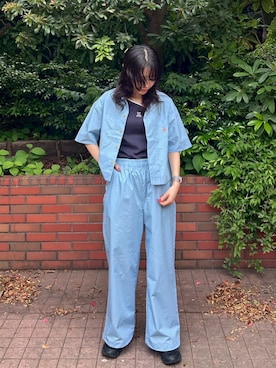 「ワークシャツ」｜NICOLE CLUB staffさん（レディース・166cm）の夏コーディネート
