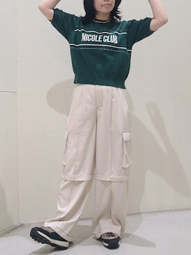 「ロゴニット」｜NICOLE CLUB staffさん（レディース・158cm）の秋コーディネート