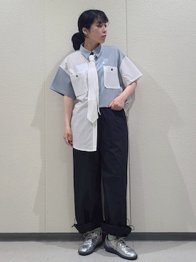 「Dickies（ディッキーズ）のアイテム」を使った、NICOLE CLUB staffさん（レディース・157cm）の夏コーディネート