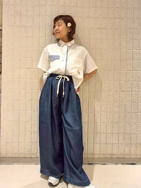 「オーバーシャツ」｜NICOLE CLUB staffさん（レディース・163cm）の春コーディネート