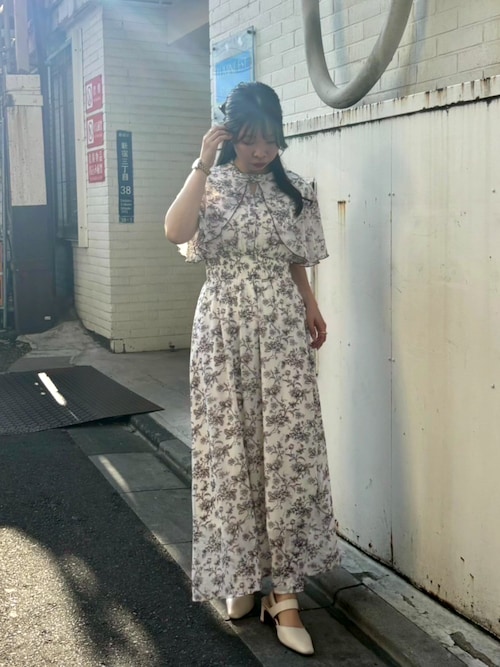 Boutique nicole ニコル　ワンピース　和紙花柄 セール】花柄パイピングワンピース（ワンピース）｜NICOLE CLUB