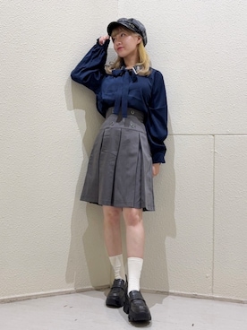 「アイテム（キャスケット）」を使った、NICOLE CLUB staffさん（レディース・150cm）の秋コーディネート