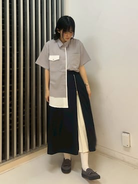 「オーバーシャツ」｜NICOLE CLUB staffさん（レディース・160cm）の春コーディネート