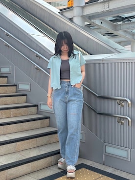 「179/WG（イチナナキュウダブルジー）のアイテム」を使った、NICOLE CLUB staffさん（レディース・153cm）の夏コーディネート
