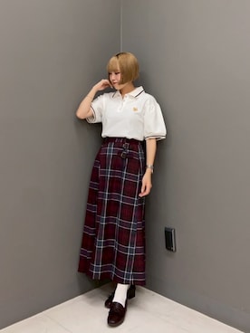 「アイテム（ポロシャツ）」を使った、NICOLE CLUB staffさん（レディース・150cm）の秋コーディネート