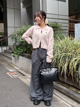 「ピンクニット」｜NICOLE CLUB staffさん（レディース・153cm）の秋コーディネート