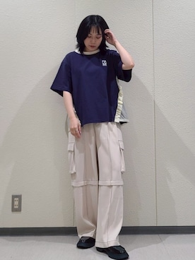 「DISCUS（ディスカス）のアイテム」を使った、NICOLE CLUB staffさん（レディース・158cm）の春コーディネート