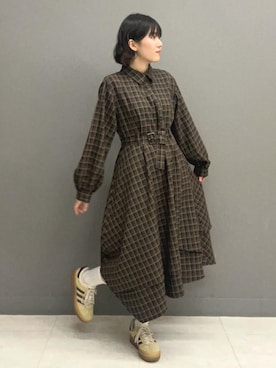 「チェック柄」｜NICOLE CLUB staffさん（レディース・160cm）の冬コーディネート