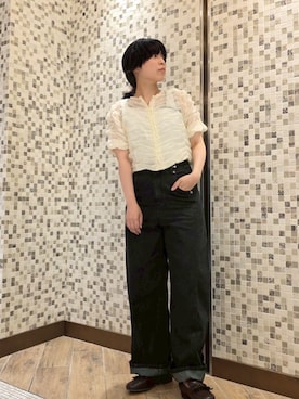 「アイテム（カーディガン/ボレロ）」を使った、NICOLE CLUB staffさん（レディース・158cm）の夏コーディネート