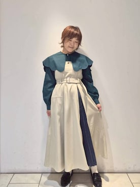 「アイテム（ジャンパースカート）」を使った、NICOLE CLUB staffさん（レディース・156cm）の秋コーディネート
