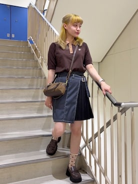 「アイテム（ポロシャツ）」を使った、NICOLE CLUB staffさん（レディース・150cm）の秋コーディネート
