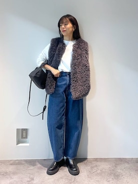 「saloon（サルーン）のアイテム（トップス）」を使った、SALOON STAFFさん（レディース・157cm）の秋コーディネート