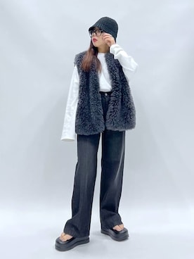 「saloon（サルーン）のアイテム（トップス）」を使った、SALOON STAFFさん（レディース・150cm）の秋コーディネート