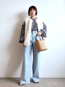 「saloon（サルーン）のアイテム（トップス）」を使った、SALOON STAFFさん（レディース・150cm）の秋コーディネート