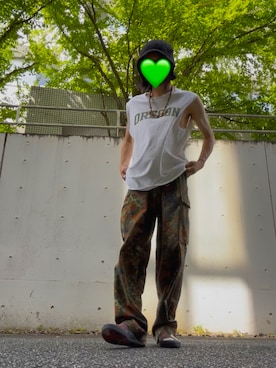 「アイテム（タンクトップ）」を使った、saccharo69さん（メンズ・180cm）の夏コーディネート
