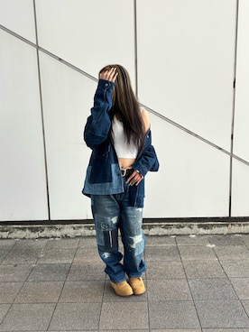 「AVIREX（アヴィレックス）のアイテム」を使った、ずなさん（レディース・152cm）の夏コーディネート