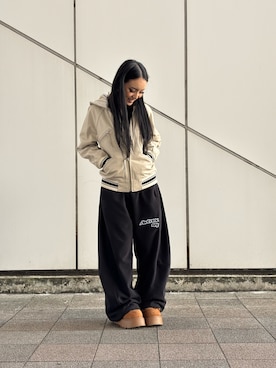 「アイテム（スタジャン）」を使った、ずなさん（レディース・152cm）の冬コーディネート