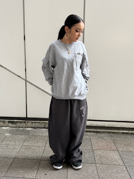 「アイテム（スウェットパンツ）」を使った、ずなさん（レディース・152cm）の秋コーディネート