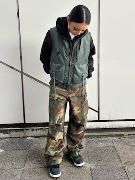 「アイテム（ナイロンジャケット）」を使った、ずなさん（レディース・152cm）の秋コーディネート