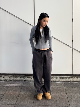 「アイテム（スウェットパンツ）」を使った、ずなさん（レディース・152cm）の冬コーディネート