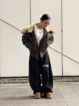 「AVIREX（アヴィレックス）のアイテム」を使った、ずなさん（レディース・152cm）の秋コーディネート