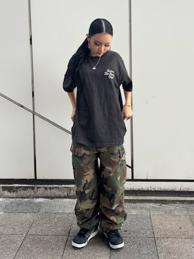 「アイテム（カーゴパンツ）」を使った、ずなさん（レディース・152cm）の秋コーディネート