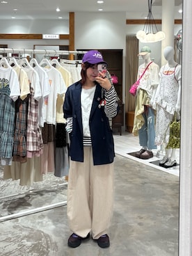 「アイテム（ジャケット/アウター）」を使った、ウタさん（レディース・158cm）の春コーディネート