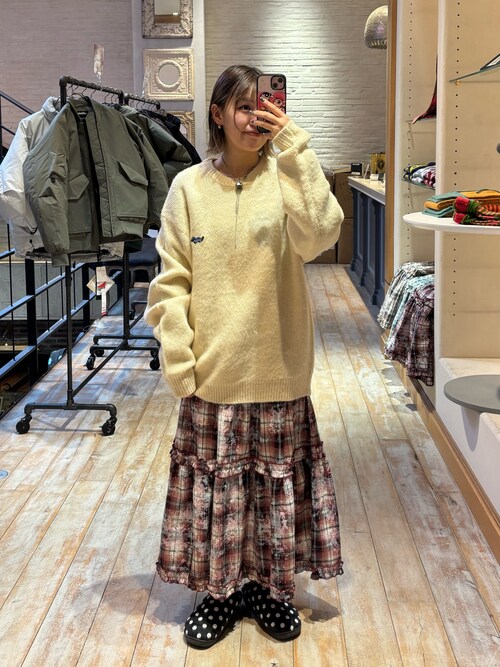 きのこさま ヴィンテージ vintage イタリア製 オーバーサイズニット VINTAGE LIKE DAMAGE V-NECK KNIT / ヴィンテージライクダメージV