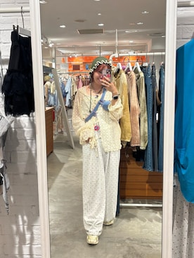 「ドットパンツ」｜ウタさん（レディース・158cm）の夏コーディネート