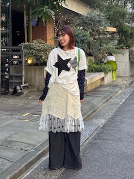 「CIAOPANIC（チャオパニック）のアイテム（パンツ）」を使った、ウタさん（レディース・158cm）の春コーディネート