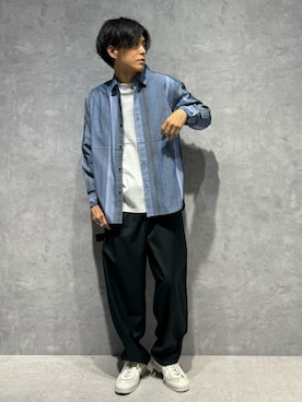 「NANO universe（ナノユニバース）のアイテム（Tシャツ/カットソー）」を使った、daisukeさん（メンズ・169cm）の夏コーディネート