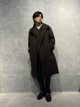 「オトナカジュアル」｜「アイテム（ステンカラーコート）」を使った、daisukeさん（メンズ・170cm）の冬コーディネート
