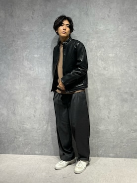 「NANO universe（ナノユニバース）のアイテム（ライダースジャケット）」を使った、daisukeさん（メンズ・169cm）の秋コーディネート