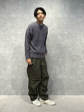 「アイテム（ニット/セーター）」を使った、daisukeさん（メンズ・169cm）の夏コーディネート