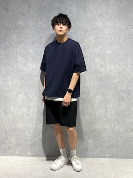 「NANO universe（ナノユニバース）のアイテム（スニーカー）」を使った、daisukeさん（メンズ・169cm）の春コーディネート