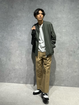 「NANO universe（ナノユニバース）のアイテム（ブルゾン）」を使った、daisukeさん（メンズ・169cm）の秋コーディネート